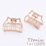 バンスクリップ メタルヘアクリップ 猫A ヘアアクセサリー ゴールド【1ヶ】