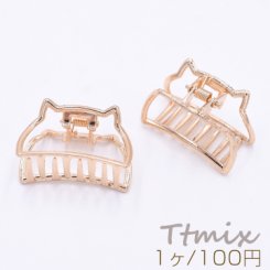 バンスクリップ メタルヘアクリップ 猫A ヘアアクセサリー ゴールド【1ヶ】