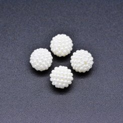 アクリルビーズ ボール パール風 ホワイト 11×12mm【500g】