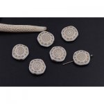 アクリルビーズ 不規則コイン 18mm ホワイトアンティークゴールド【10ヶ】