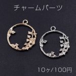 チャームパーツ サークル 枝葉付き 1カン 21×24mm【10ヶ】