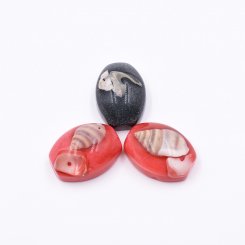 樹脂貼付けパーツ 楕円形 シェル封入 29x21mm 【50ヶ(約355.5g)】