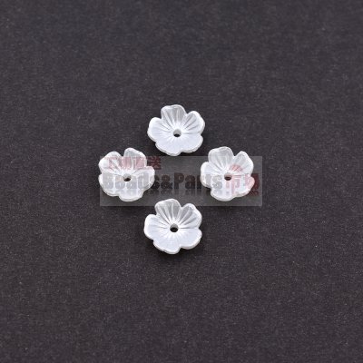 アクリルビーズ フラワー 5弁花 11x11mm ホワイト【50ヶ】