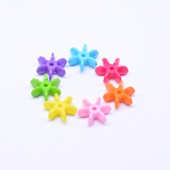 アクリルビーズ 花型 カラーミックス 7×17mm 【500g（約847ヶ）】