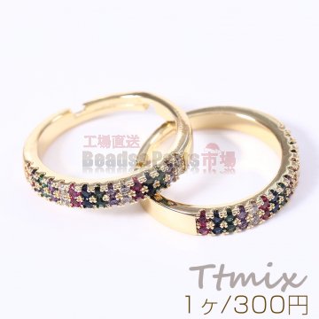 高品質ジルコニアリング 指輪 デザイン 幅約3.8mm ゴールド【1ヶ】