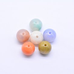 アクリルビーズ カラフル 穴あり 17mm 全6色 ビーズパーツ【100ヶ】