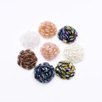 貼付けパーツ 円形 アクリルビーズ付き 35x35mm【1ヶ】