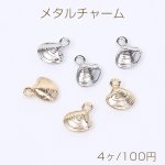 メタルチャーム 貝殻チャーム カン付き 8×10mm（4ヶ）