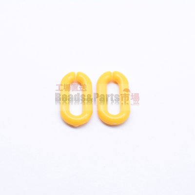 アクリル チェーンパーツ オーバル カラフル イエロー11×20mm 【100ヶ】