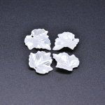 アクリルチャーム 葉形 パールホワイト 23×24mm 【100ヶ】