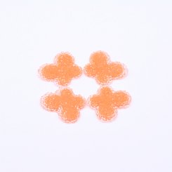 樹脂カボション デコパーツ 蝶 貼付けパーツ つぶつぶ オレンジ 21×25mm【20ヶ】
