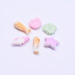 アクリルカラービーズ 巻き貝＆貝殻＆海馬＆海星＆ 魚 カラーミックス 5-15mm【約1000ヶ/パック】