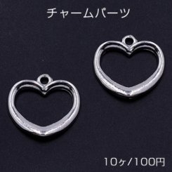 チャームパーツ ハートフレーム 17×18mm ロジウム【10ヶ】