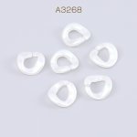 高品質アクリルチェーンパーツ ツイスト 23×23mm オーロラホワイトＡＢカラー（10ヶ）