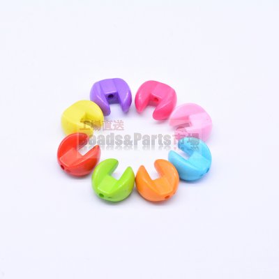 アクリル ビーズ U型 カラーミックス 9×14mm 【500g（約561ヶ）】