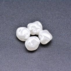 ABS製 パールビーズ 不規則 パールホワイト 9×10mm 【100ヶ】