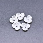 アクリルビーズ フラワー 三弁花 パールホワイト 3×9mm 【100ヶ】