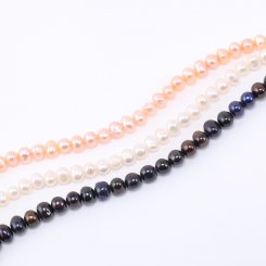 淡水パール 天然素材 丸玉しずく型 3.5mm 【1連(約105ヶ)】