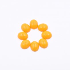 樹脂貼付けパーツ 楕円形 12x10mm オレンジ【50ヶ(約21.5g)】