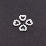 アクリルパーツ ハート形 パール風 12x13mm ホワイト【50ヶ】