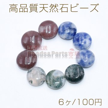 高品質天然石 ビーズ コイン型 10mm【6ヶ】