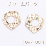チャームパーツ 中抜き不規則 1穴 26×28mm ゴールド【10ヶ】