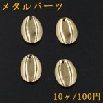 メタルパーツ プレート オーバル 1穴 14×19mm ゴールド【10ヶ】
