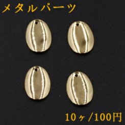 メタルパーツ プレート オーバル 1穴 14×19mm ゴールド【10ヶ】
