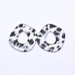 アクリルパーツ アクリルチェーンパーツ 穴なし ホワイト46×52mm【100ヶ】