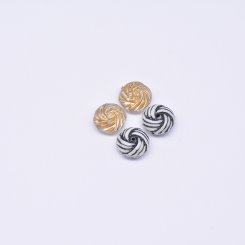 アクリルビーズ アンティーク調 ツイスト ラウンド 14mm 【500g】