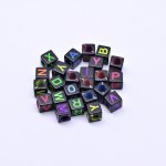 アクリルビーズ 正方形 アルファベットビーズ カラーミックス6×6mm【約3600-3700ヶ】