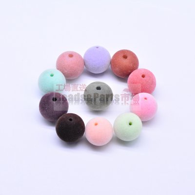 アクリル ビーズ フロッキー 丸型 19-20mm【50ヶ】