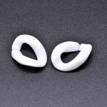 アクリルチェーンパーツ ツイスト ホワイト 13×18mm【100ヶ】