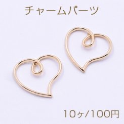 チャームパーツ ハートフレーム 16×17mm ゴールド【10ヶ】