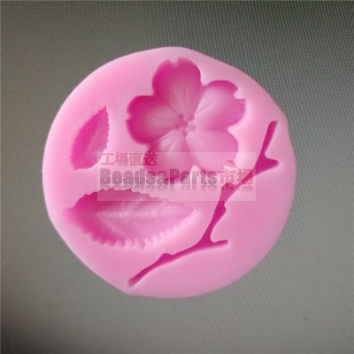 シリコンモールド 桃の花 ピンク 56×56×8mm 【2ヶ】