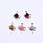 アクリルチャーム 毛ボール付き 貝殻 ピンクゴールド 20×23mm【50ヶ】