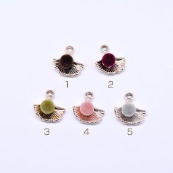 アクリルチャーム 毛ボール付き 貝殻 ピンクゴールド 20×23mm【50ヶ】