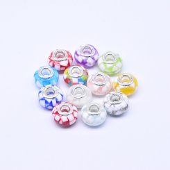 ロンデルアクリルビーズ 丸型 MIX カラーミックス 8×14mm【20ヶ】
