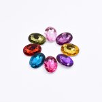 アクリルラインストーン 楕円形 18x25mm 全8色【50ヶ(約64.5g)】