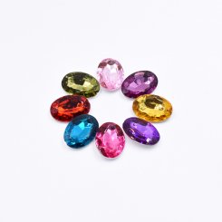 アクリルラインストーン 楕円形 18x25mm 全8色【50ヶ(約64.5g)】