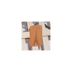 PU皮製商標 模様6 ブラウン 50x30mm