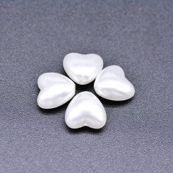 ABS製 パールビーズ ハート パールホワイト 9×10mm 【100ヶ】