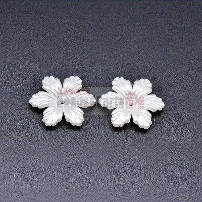 アクリルビーズ フラワー 花型 パールホワイト5×24mm 【100ヶ】