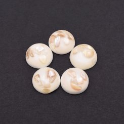 樹脂貼付けパーツ 円形 天然石封入 22x22mm ベージュ【50ヶ(約169g)】