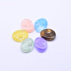 アクリルビーズ 変形オーバル 横穴 23×29mm 全6色【100ヶ】