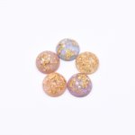 樹脂貼付けパーツ 円形 金箔＆パール封入 16x16mm【50ヶ(約65g)】