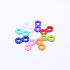 アクリルビーズ 8字型 カラーミックス 10×21mm 【500g】