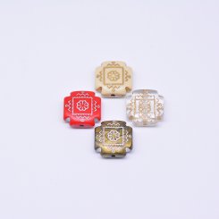 アクリルビーズ アンティーク調 十字架 クロス 21×21mm【500g】