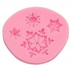 シリコンモールド クリスマス飾り雪の形 ピンク 85x10mm【2ヶ】