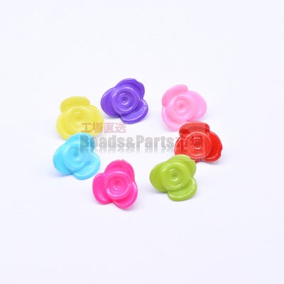 アクリル ビーズ ハート カラーミックス12×15mm 【500g】